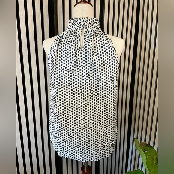 Polka Dot Navy Halter Neck Women's Top Sz M - Picture 5 of 5